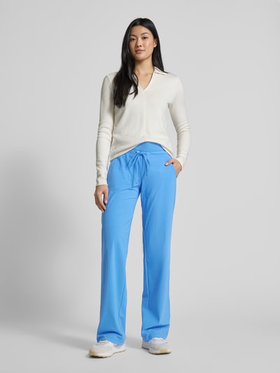 Raffaello Rossi Straight leg sweatpants met elastische band, model 'CANDICE' Oceaanblauw - 1