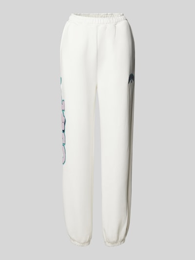 LOVE SCARS Regular fit sweatpants met labelstitching Offwhite - 1