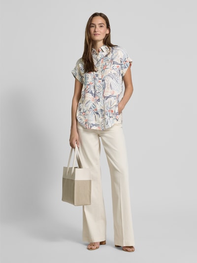 Lauren Ralph Lauren Bluzka koszulowa lniana o kroju slim fit z rękawem o dł. 1/2 model ‘BROONO’ Beżowy 1