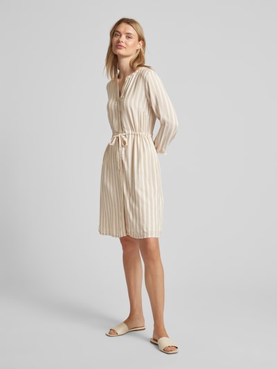 Tom Tailor Knielanges Kleid mit Streifenmuster Beige 1