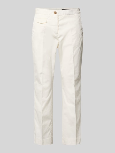 Productfoto, Hose mit Bügelfalten van Windsor, dames broek in mix van katoen en elastaan, regular fit, persplooien, knoop- en ritssluiting, bandwijdte maat 36: 41 cm, binnenbeenlengte maat 36: 68 cm, lichte kleur, rechte pijpen, lichte structuur