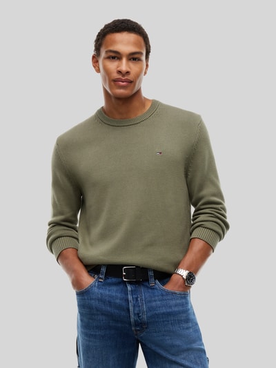 Tommy Jeans Regular Fit Pullover aus reiner Baumwolle Oliv 4