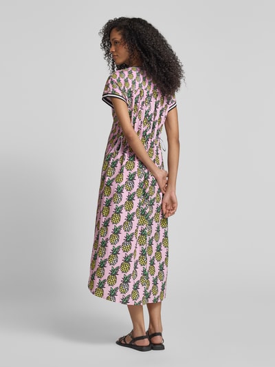 Marc Cain T-shirtjurk in riblook met ronde hals Felroze - 5