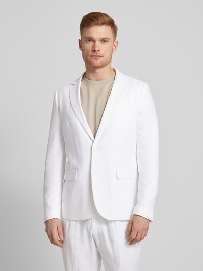 Antony Morato Slim fit 2-knoops colbert van een mix van linnen en viscose met klepzakken Offwhite - 4