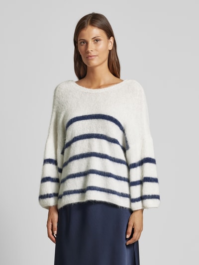 Bash Gebreide pullover met boothals, model 'BIGUEL' Ecru - 4