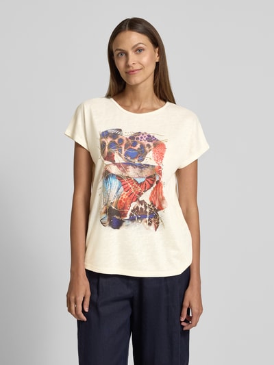 Christian Berg Woman T-shirt met motiefprint Offwhite - 4