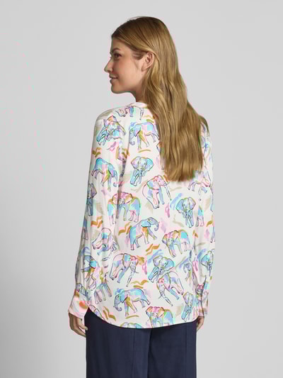 Emily Van den Bergh Regular Fit Bluse mit Tunikakragen Weiss 5