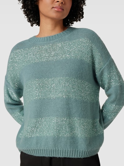 Weekend Max Mara Gebreide pullover met streepmotief, model 'HIGHER' Mintgroen - 3