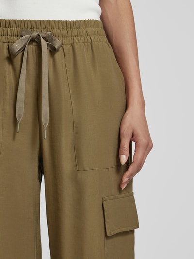 More & More Spodnie materiałowe o kroju regular fit z elastycznym pasem Oliwkowy 3