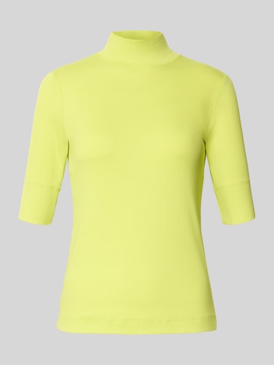 Marc Cain T-shirt met opstaande kraag Neongeel gemêleerd - 2