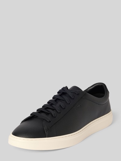 BOSS Low Top Sneaker aus genarbtem Rindsleder Black 1