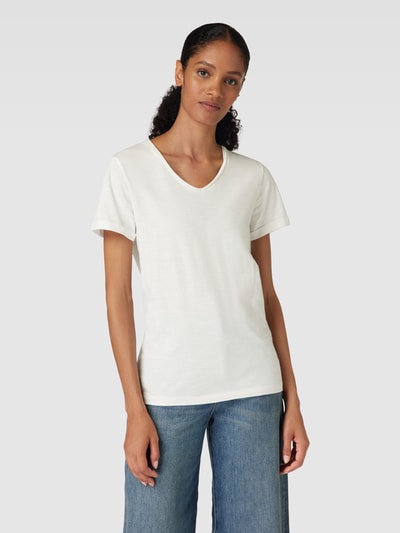 Soyaconcept T-Shirt mit V-Ausschnitt Modell 'Babette' Offwhite 4