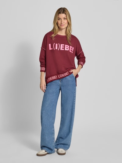 miss goodlife Oversized sweatshirt van puur katoen Bordeaux - 1