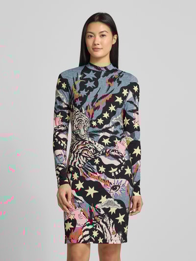 Marc Cain Knielange jurk met opstaande kraag Zwart - 4