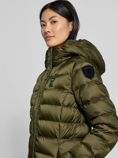 Blauer USA Daunenmantel in Stepp-Optik mit Logo-Detail Modell 'Anita' Oliv 3
