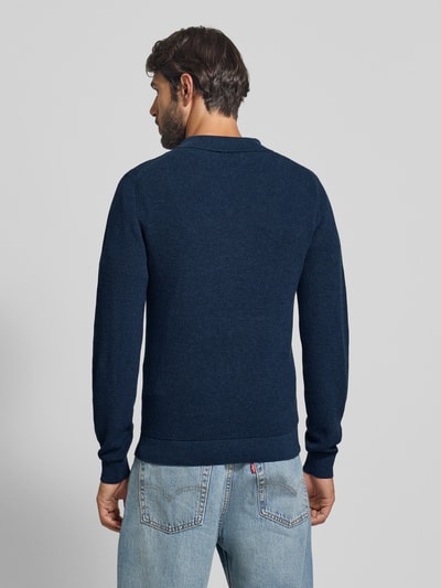 MCNEAL Gebreide pullover met reverskraag Marineblauw gemêleerd - 5