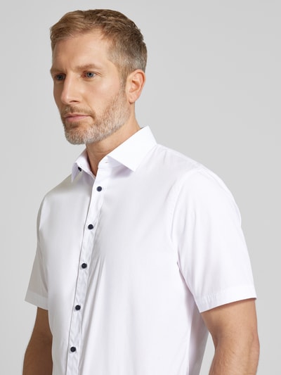 Jake*s Slim Fit Business-Hemd mit 1/2-Arm Weiss 3