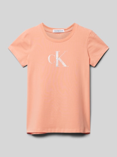 Calvin Klein Jeans Slim Fit T-Shirt mit Logo-Print Apricot 1