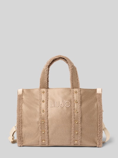 Liu Jo White Tote Bag mit Label-Stitching Sand 2