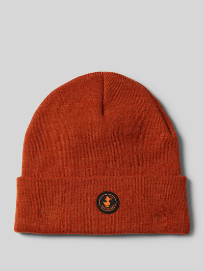 SAVE THE DUCK Czapka beanie z naszywką z logo model ‘LOU’ Pomarańczowy 1