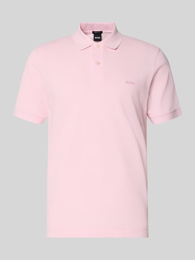 Produktfoto, Regular Fit Poloshirt aus reiner Baumwolle Modell 'PALLAS' von BOSS in zartem Rosa, Optik: Unifarben, Materialverarbeitung: Piqué.