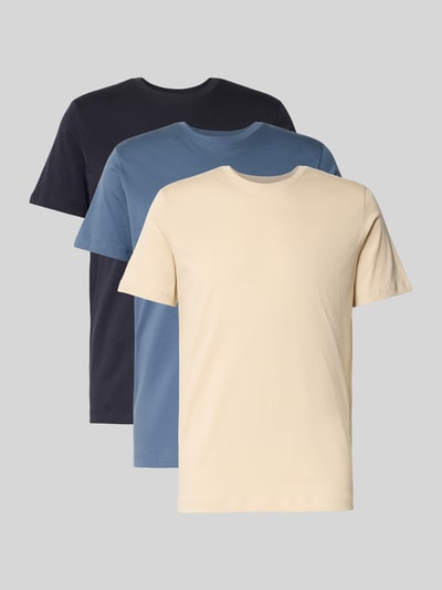 SELECTED HOMME Regular fit T-shirt van puur katoen in een set van 3 stuks Blauw - 2