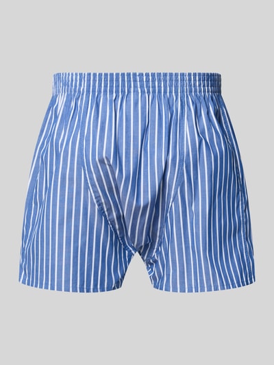 Produktfoto, Boxershorts mit elastischem Bund im 3er-Pack von MCNEAL z bawełny, krój regular fit, elastyczny pas, detal z logo, kolor niebieski w białe paski