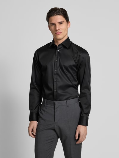 Christian Berg Men Regular fit zakelijk overhemd met kentkraag Zwart - 4