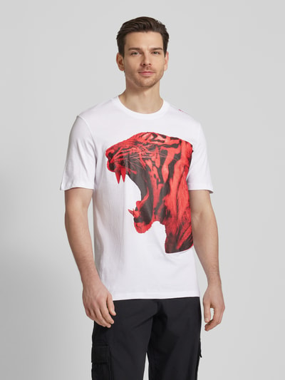 HUGO T-shirt met motiefprint Wit - 4