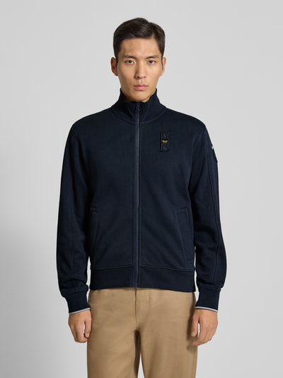 Blauer Usa Sweatjack met opstaande kraag en labelstitching, model 'CITY' Marineblauw - 4