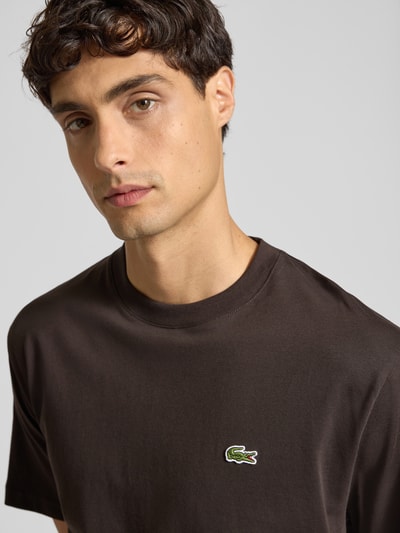 Lacoste Regular fit T-shirt van puur katoen Donkerbruin - 3