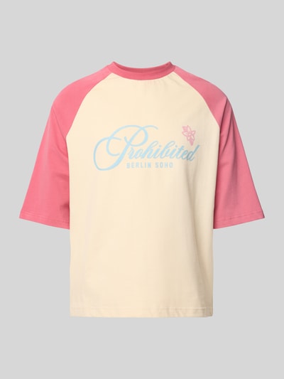PROHIBITED Oversized T-Shirt mit Label-Print Rot 2