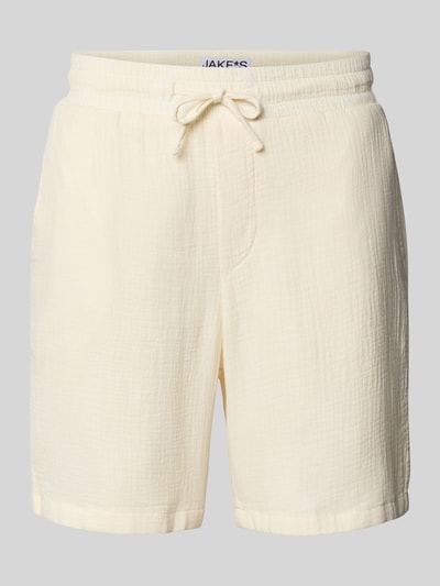 JAKE*S STUDIO MEN Szorty o kroju regular fit z elastycznym pasem Złamany biały 2