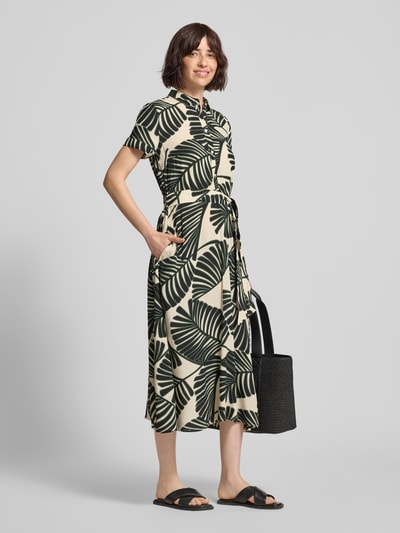 Christian Berg Woman Selection Overhemdjurk van viscose met strikceintuur Zand - 1