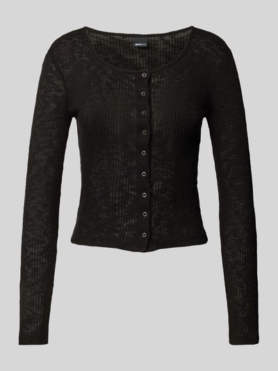 Gina Tricot Shirt met lange mouwen met boothals Zwart - 2