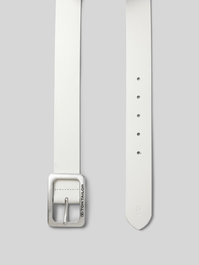 Tom Tailor Ledergürtel in unifarbenem Design Modell 'EVE' Weiss 3