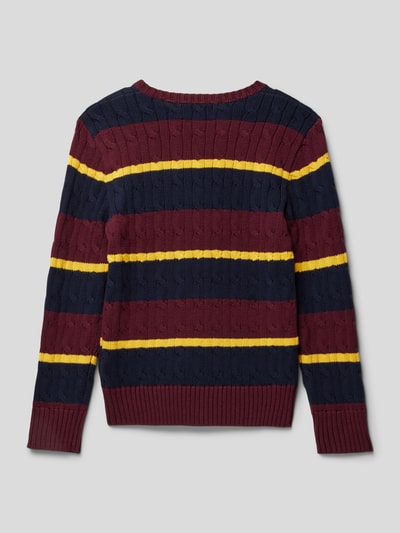 Polo Ralph Lauren Teens Sweter z dzianiny w paski Bordowy 3