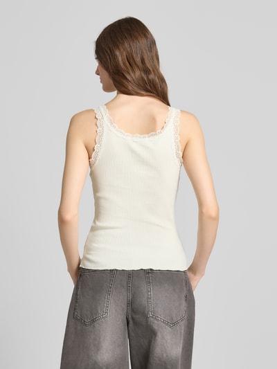 ONLY Regular Fit Tank Top mit Frill am Saum Modell 'SARA' Offwhite 5