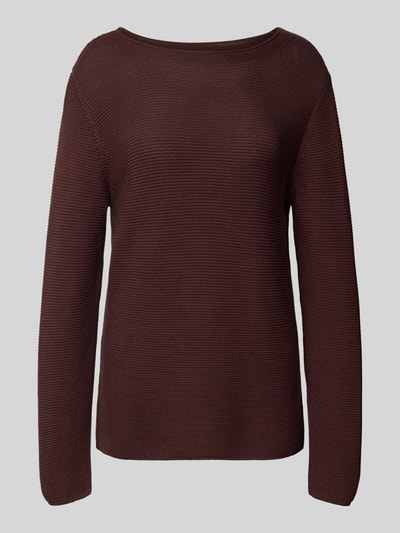 Marc O'Polo Sweter z dzianiny o kroju regular fit z czystej bawełny Bordowy 2
