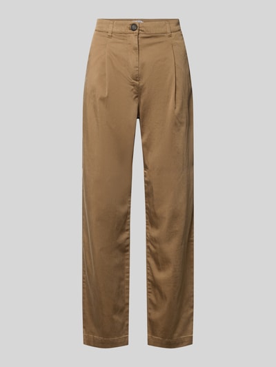 Productfoto, Chino uit lyocell-mix met steekzakken van Jake*s Casual, regular fit, katoenblend, bruine kleur, gladde textuur
