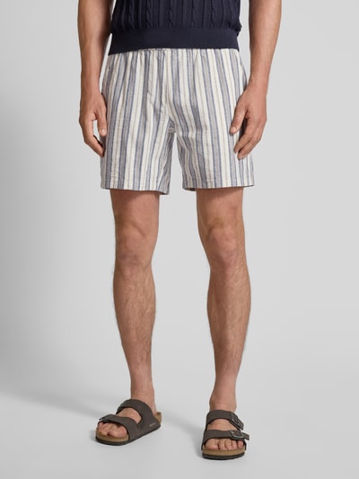 Forét Regular fit bermuda met linnen, model 'Serene' Lichtblauw - 4