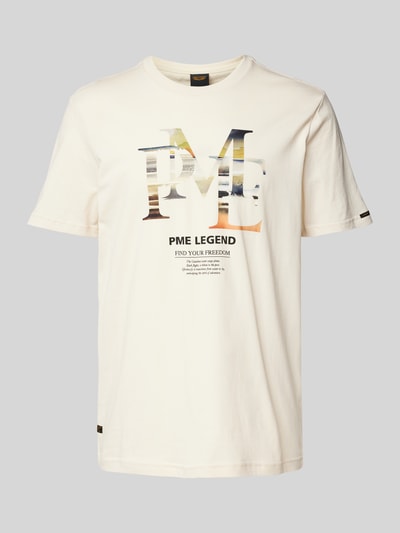 PME Legend T-Shirt mit Label-Print Offwhite 2