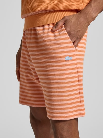 Lacoste Regular Fit Sweatshorts aus Baumwoll-Mix Lachs 3