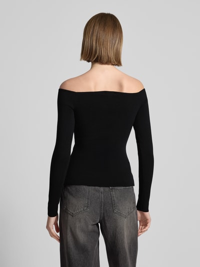 LeGer by Lena Gercke Shirt met lange mouwen en carmenhals, model 'Evelin Jumper' Zwart - 5