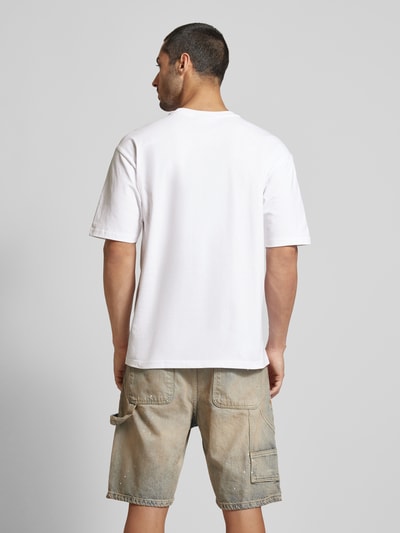 REVIEW T-shirt z detalem z logo Biały 5
