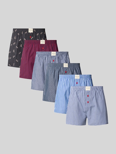Phil&Co. Boxershorts mit Kontrastknöpfen im 6er-Pack Bleu 1