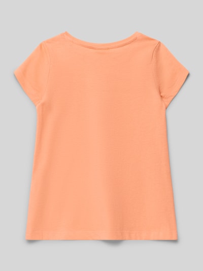 Produktfoto, Regular Fit T-Shirt aus reiner Baumwolle von s.Oliver RED LABEL in Apricot, unifarben, kurzarm, ausgestellt, Jersey-Struktur.