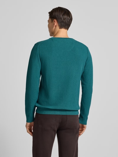 Tom Tailor Sweter z dzianiny o kroju regular fit z czystej bawełny Petrol 5