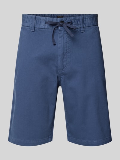 BOSS Orange Tapered fit bermuda met elastische band, model 'Chino' Blauw - 2
