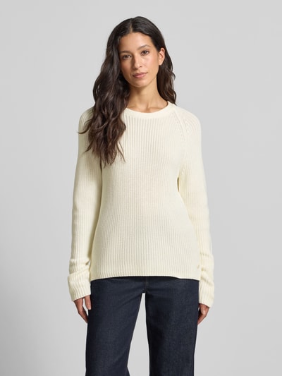 Fynch-Hatton Sweter z dzianiny z prążkowanymi wykończeniami Złamany biały 4